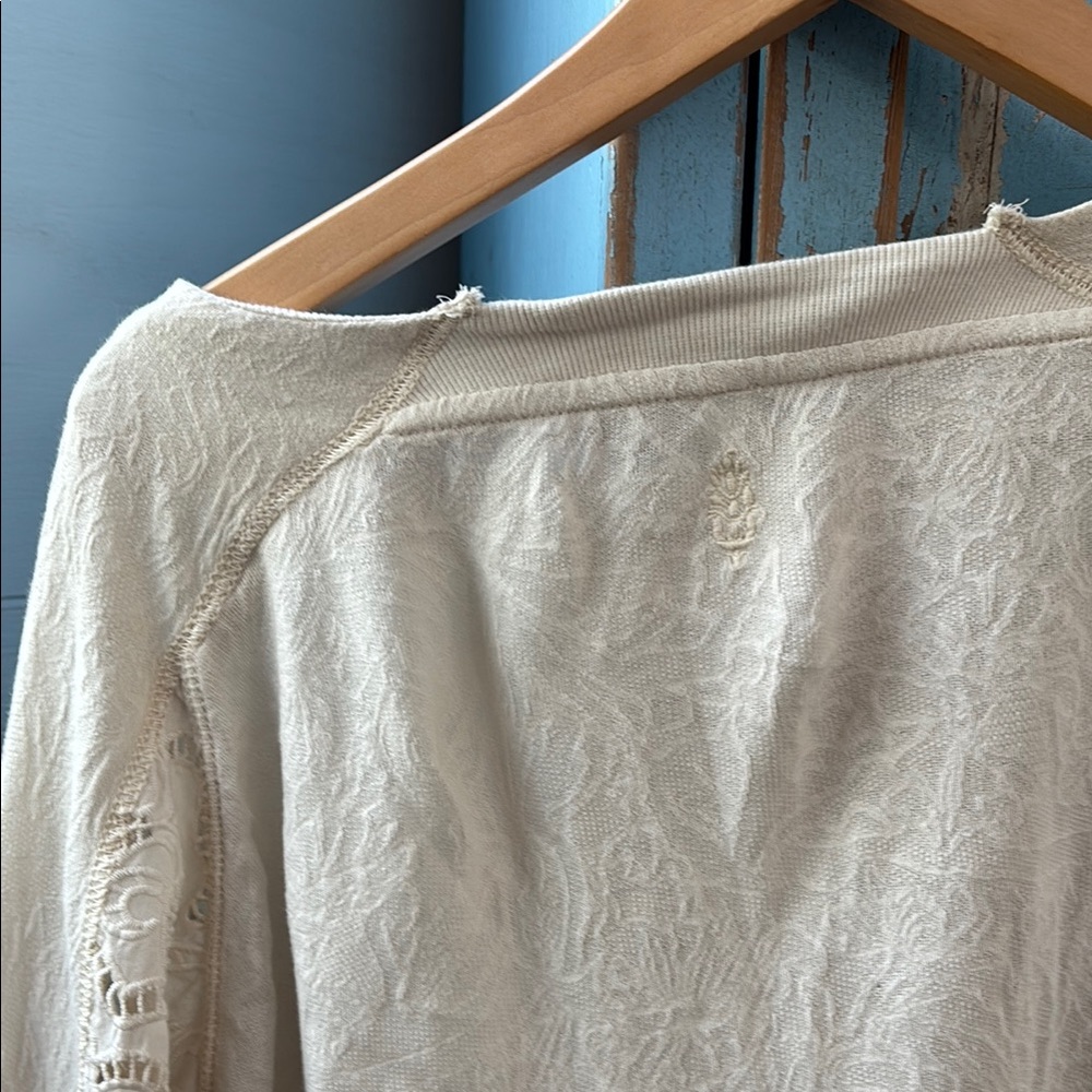 FP Movement by Free People Cream Cropped Tie sides Hoodie - Picture 3 of 3